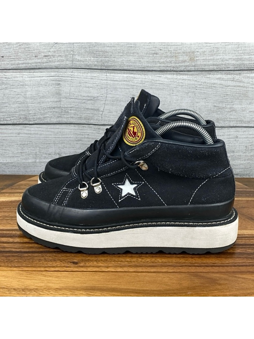 Converse Fleece Lined Boot One Star Thick Sole Black White 566163C Womens Size 8